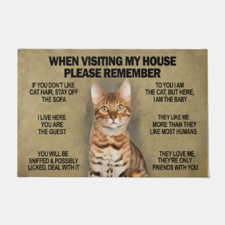 When Visiting My House | Funny Cat Doormat 