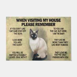 When Visiting My House Please Remember ,Custom Cat Doormat