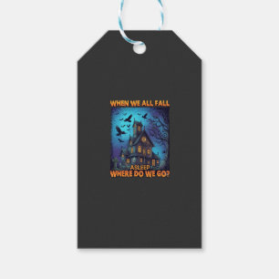 When We All Fall Asleep Haunted House Scary Ravens Gift Tags