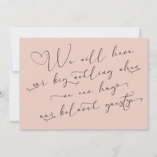 When We Can Hug Postponed Wedding Blush Card