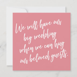 When We Can Hug Strawberry Postponed Wedding Card
