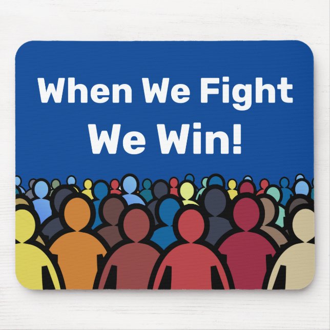 When We Fight We Win Harris Walz Mouse Pad (Front)