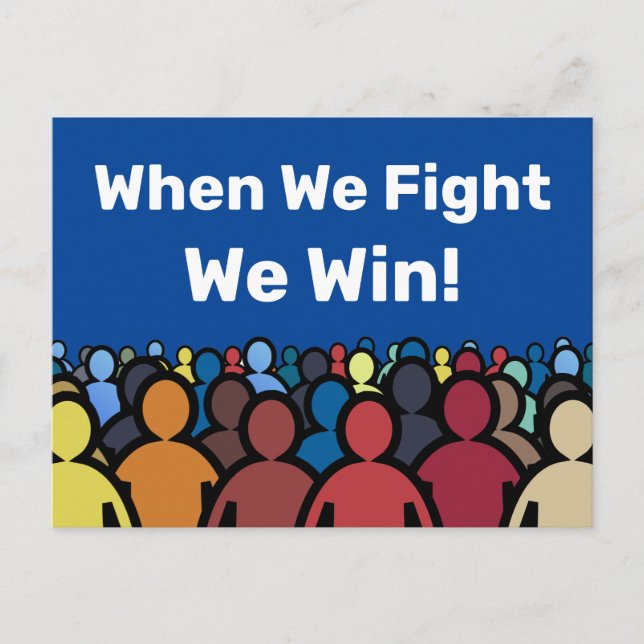 When We Fight We Win Harris Walz Postcard (Front)