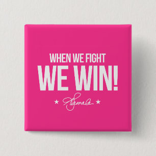 When we fight we win - Kamala 15 Cm Square Badge