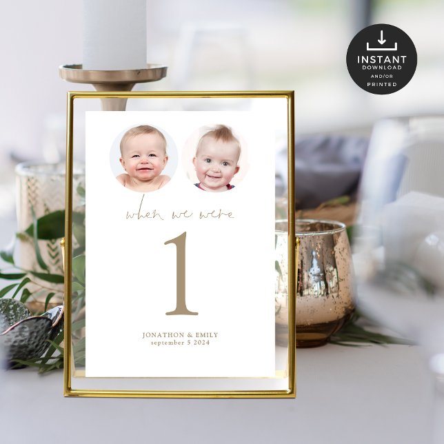 When We Were Age Photos Wedding Table Number Gold (Creator Uploaded)