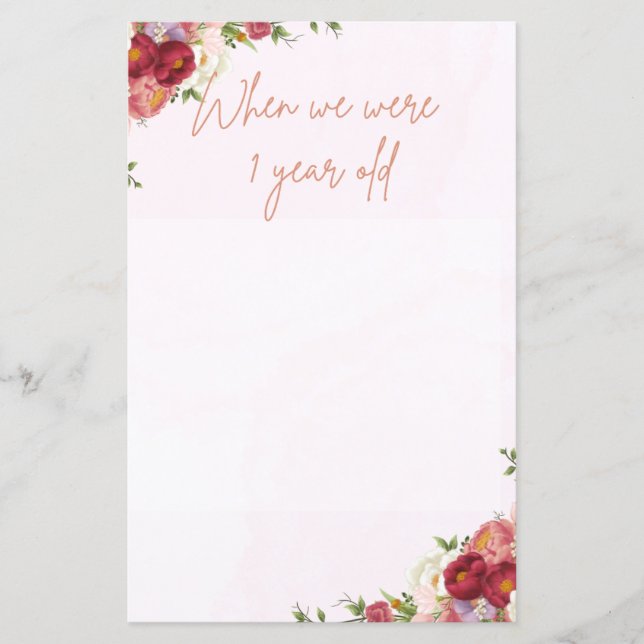 When we Were Age Table Numbers (Front)