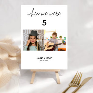 When We Were Age Wedding Table Number Signs