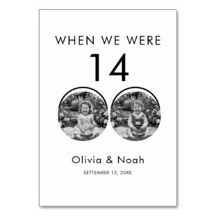 When We Were Wedding Table Cards, Table Number