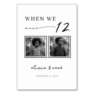When We Were Wedding Table Cards, Table Number