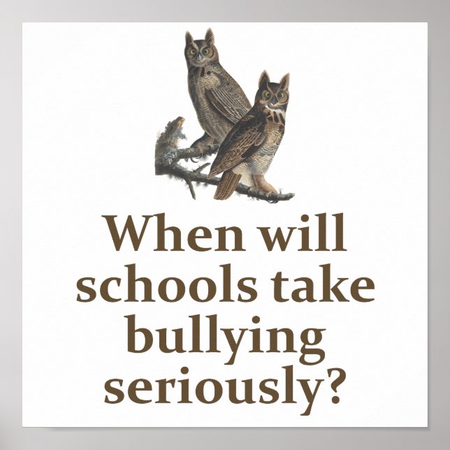 When Will Schools Take Bullying Seriously - Educat Poster (Front)