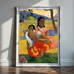 When Will You Marry by Paul Gauguin Poster<br><div class="desc">Take a look at the two women in the painting. One is wearing a white flower that symbolises purity and the desire to find a husband, and the other is an older lady making a gesture that in Buddhist art means warning. For this reason it is possible to consider the...</div>