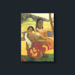 When Will You Marry? by Paul Gauguin, Vintage Art Canvas Print<br><div class="desc">Nafea Faa Ipoipo? (When Will You Marry?) (1892) by Paul Gauguin is a vintage fine art post impressionism portraiture painting. The young girl wears a flower in her hair as a symbol of her willingness to get married. A portrait of a Tahitian native mother and daughter sitting under some tropical...</div>