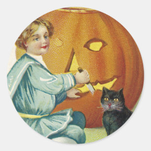 When Witches Abound at Halloween Classic Round Sticker