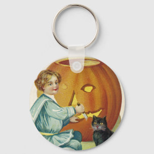When Witches Abound at Halloween Key Ring
