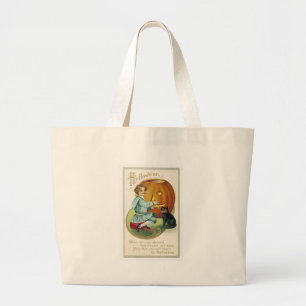 When Witches Abound at Halloween Large Tote Bag