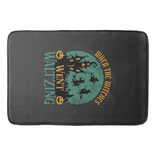 When Witches Went Waltzing Halloween Haunted House Bath Mat