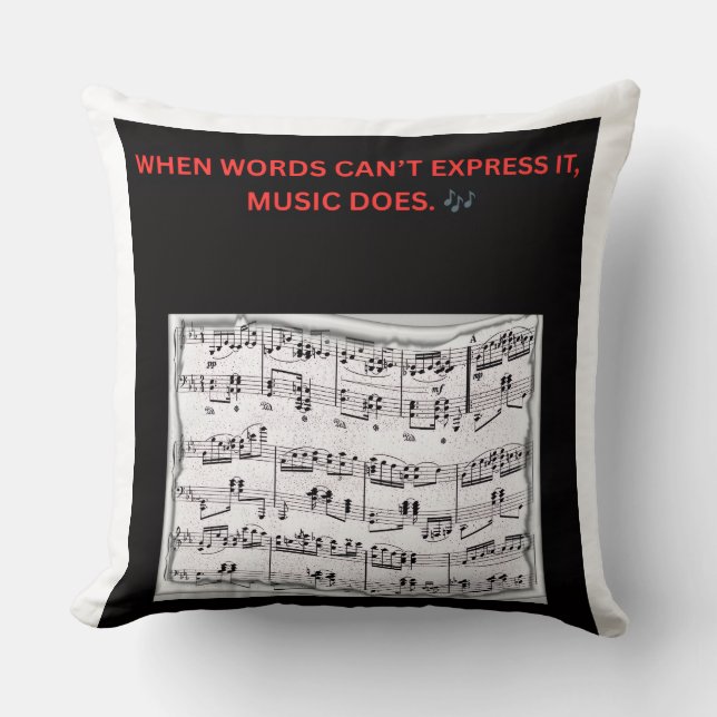 “WHEN WORDS CAN’T EXPRESS IT, MUSIC DOES.” 🎶 CUSHION (Front)