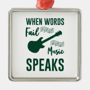 When Words Fail Music Speak Metal Tree Decoration