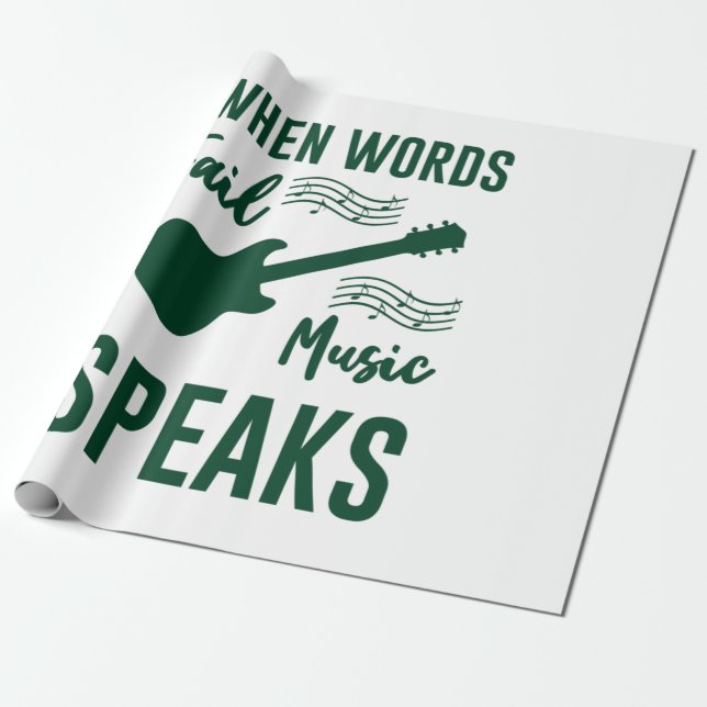 When Words Fail Music Speak Wrapping Paper (Unrolled)