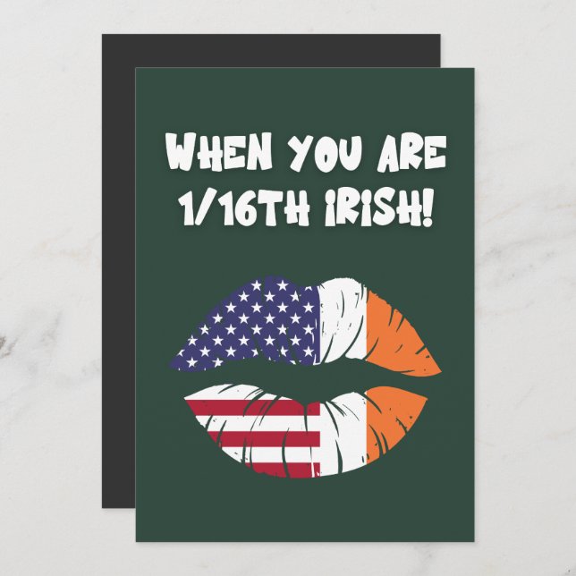When you are American but 1/16th Irish!  Holiday Card (Front/Back)