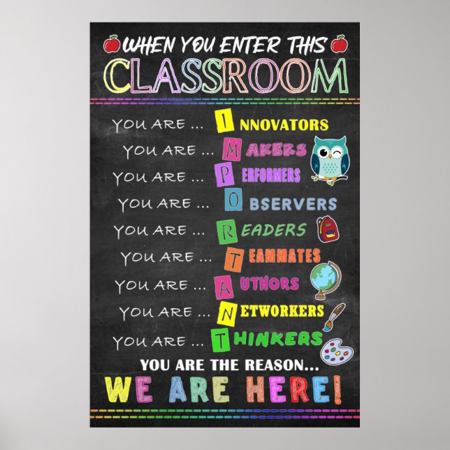 When You Enter This Classroom Poster (Front)