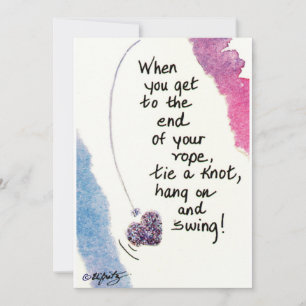 When you get to the end..saying blue painting note card