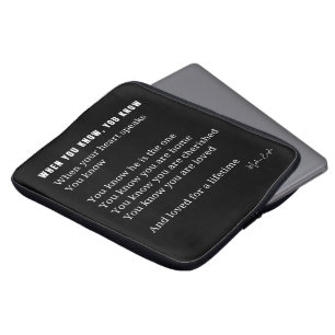 When you know, your heart speaks love poem poster laptop sleeve