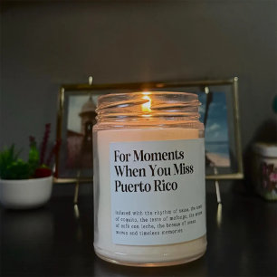 When You Miss Puerto Rico Candle Label