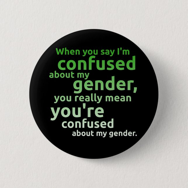 When you say I'm confused about my gender... 6 Cm Round Badge (Front)