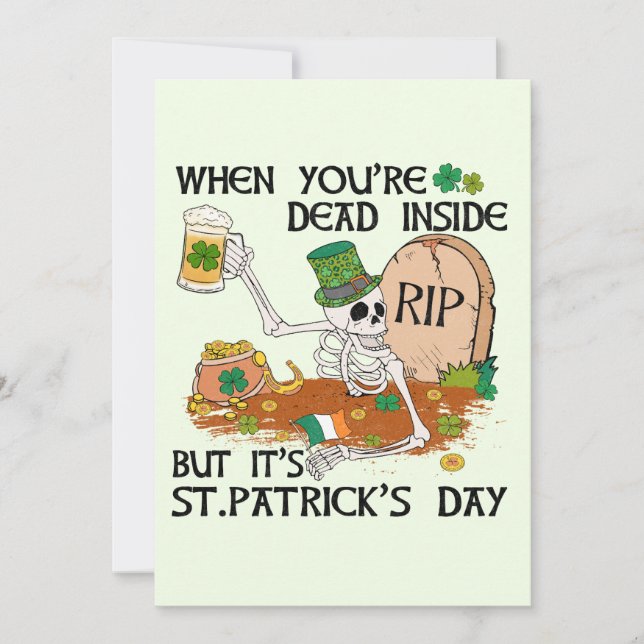 When You're Dead Inside But It's St. Patrick's Day Holiday Card (Front)