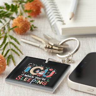 When You're Sleeping Funny ICU Nurse Christmas  Key Ring