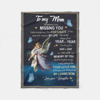Whenever I Am Missing You Gift To Mum Fleece Blanket