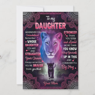 Whenever U Feel Overwhelmed Lion Mum To Daughter  Holiday Card