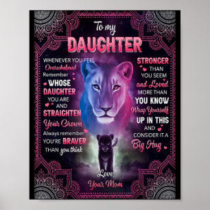 Whenever U Feel Overwhelmed Lion Mum To Daughter  Poster