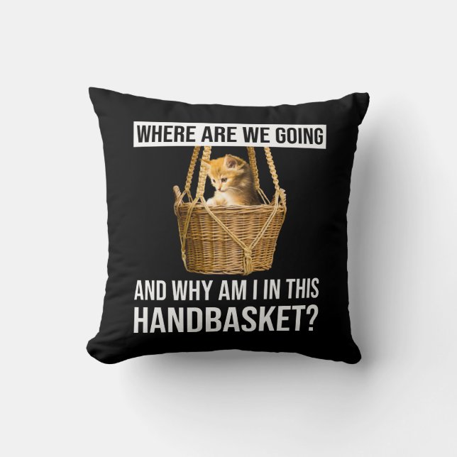 Where Are We Going & Why Am I In This Handbasket? Cushion (Front)