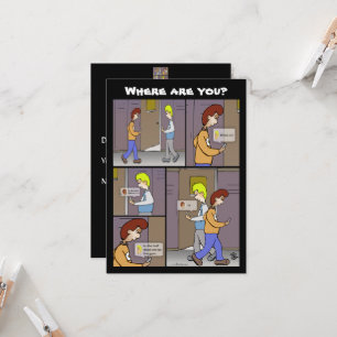 Where Are You Black Flatcard