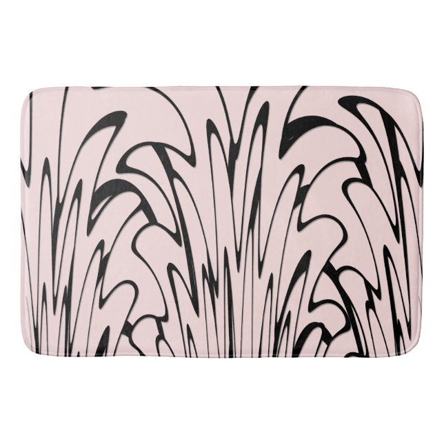 Where Art Meets Thought Black and Pink  Bath Mat (Front)