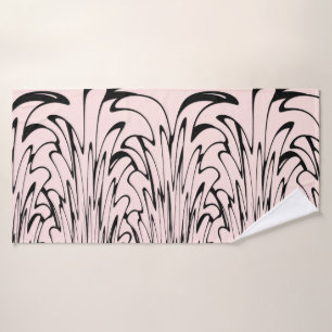 Where Art Meets Thought Black and Pink  Bath Towel
