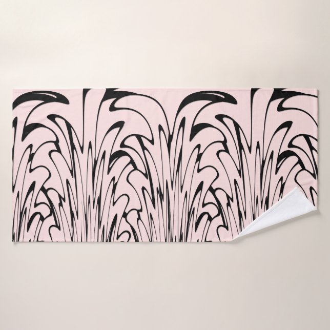 Where Art Meets Thought Black and Pink  Bath Towel (Bath Towel)