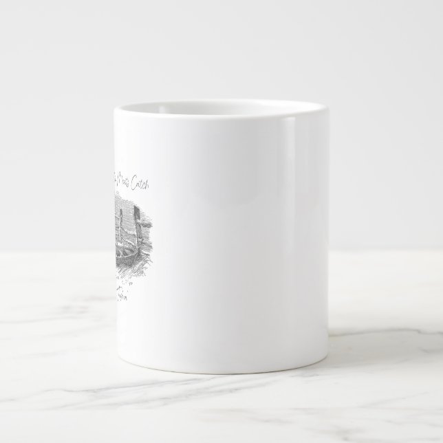 Where Calm Meets Catch Large Coffee Mug (Front)