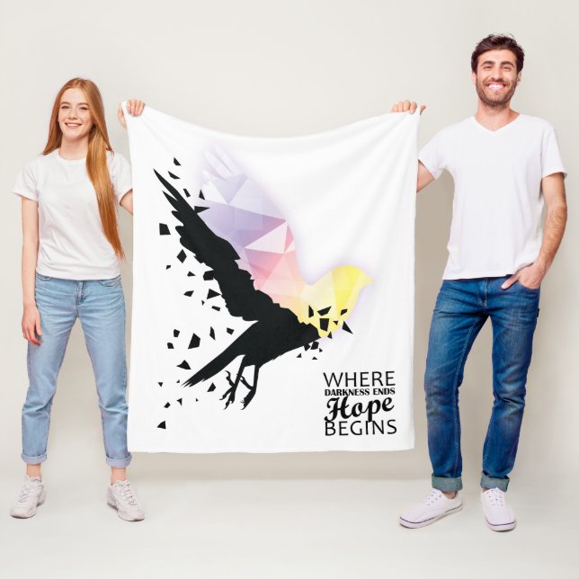 “Where darkness ends, hope begins.” Fleece Blanket (In Situ)