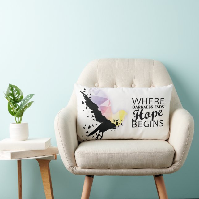 “Where darkness ends, hope begins.” Lumbar Cushion (Chair)