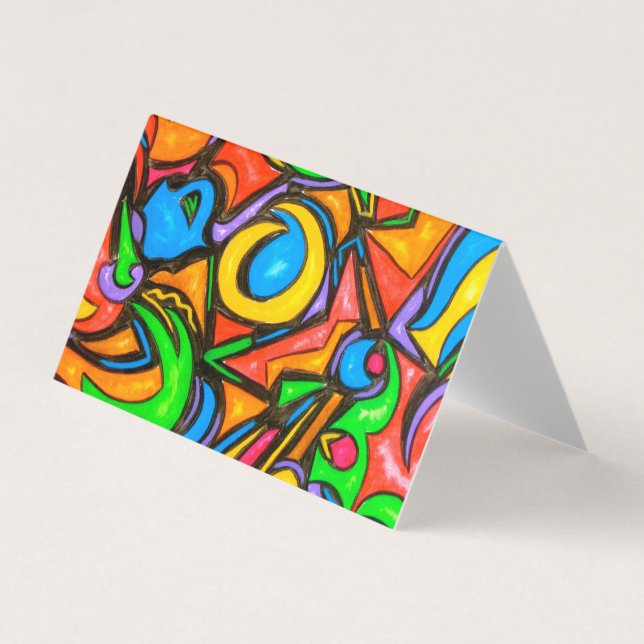 Where Did You Hide The Candy?-Abstract Art Business Card (Front)