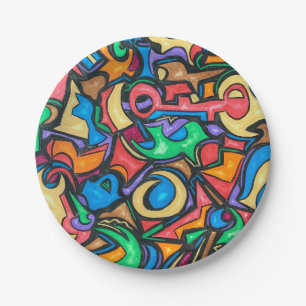 Where Did You Hide The Candy-Abstract Art Paper Plate