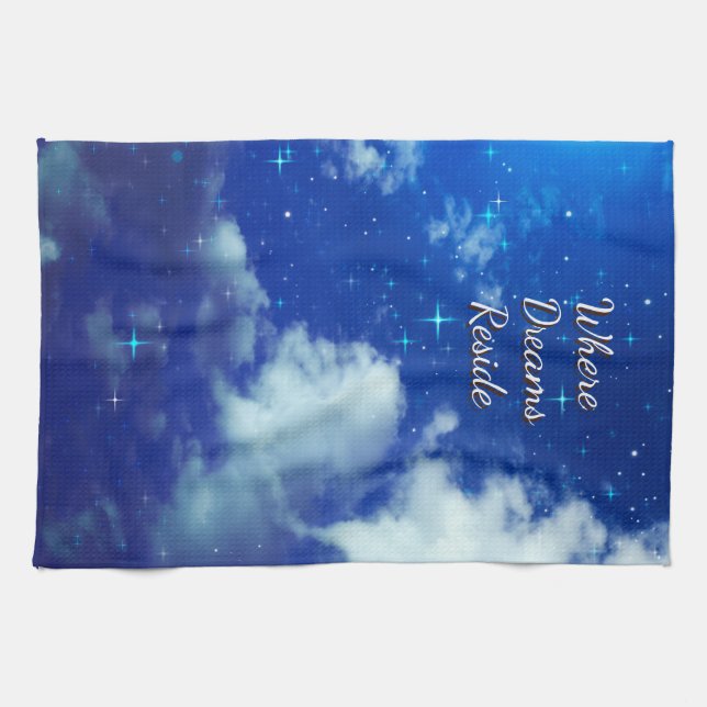 Where Dreams Reside Kitchen Towel | Starry Night  (Horizontal)