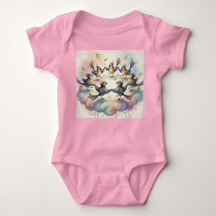 Where Feathers Dance in Light Baby Bodysuit