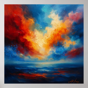Where Fire Meets Silence Abstract Poster