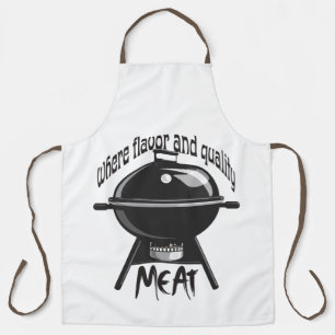 "Where Flaver and quality " MEAT vector graphic Apron