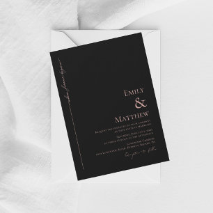 Where Forever Begins Black Wedding Invitation