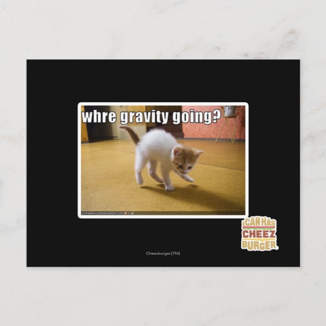 Where gravity going? postcard (Front)